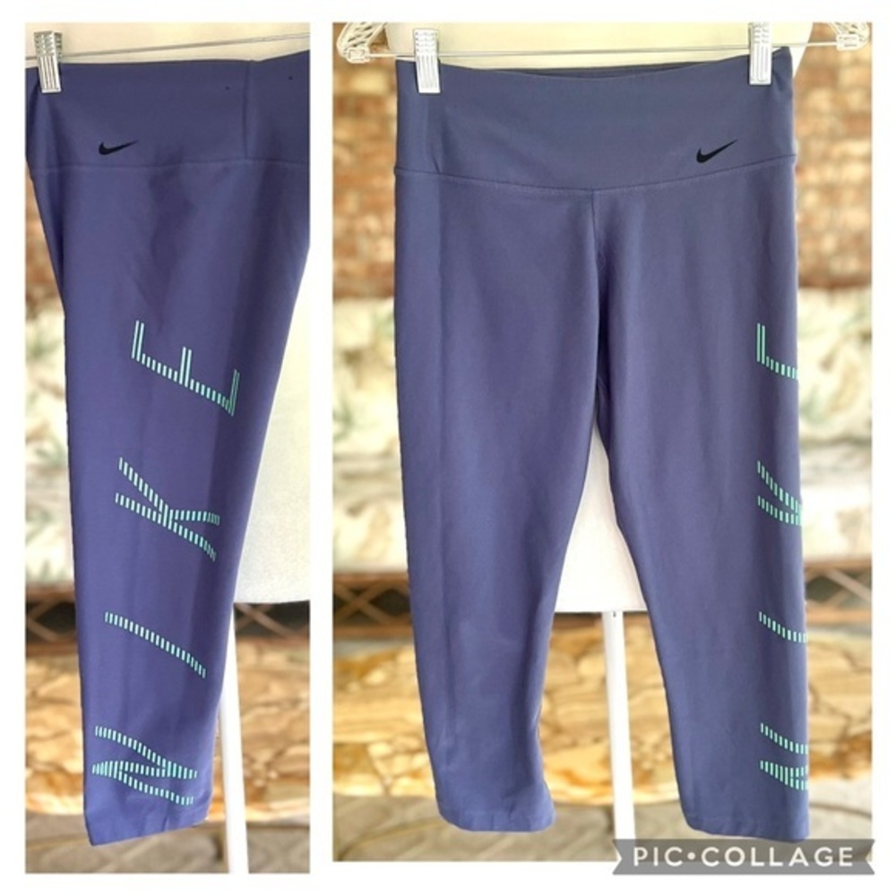 Nike Capri Purple Dri Fit Leggings Less Plastic Bottles 1 Legend S